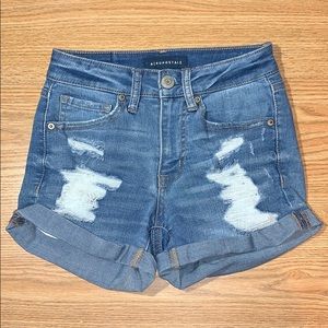 Juniors Aeropostale High Wasted Midi Jean Shorts